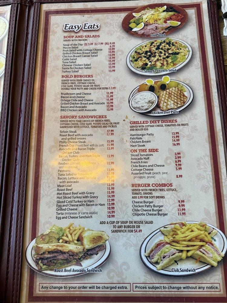Tommy's Family Restaurant Menu